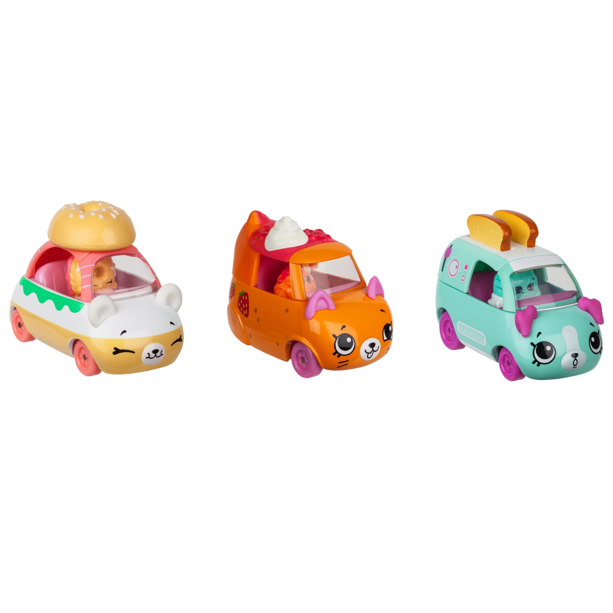Shopkins Cutie Cars Dessert Drivers Figure 3-Pack #32, 33 & 34 [Fruity  Zoomer, Cherry Pie Chaser & Banana Split Trip, Damaged Package]