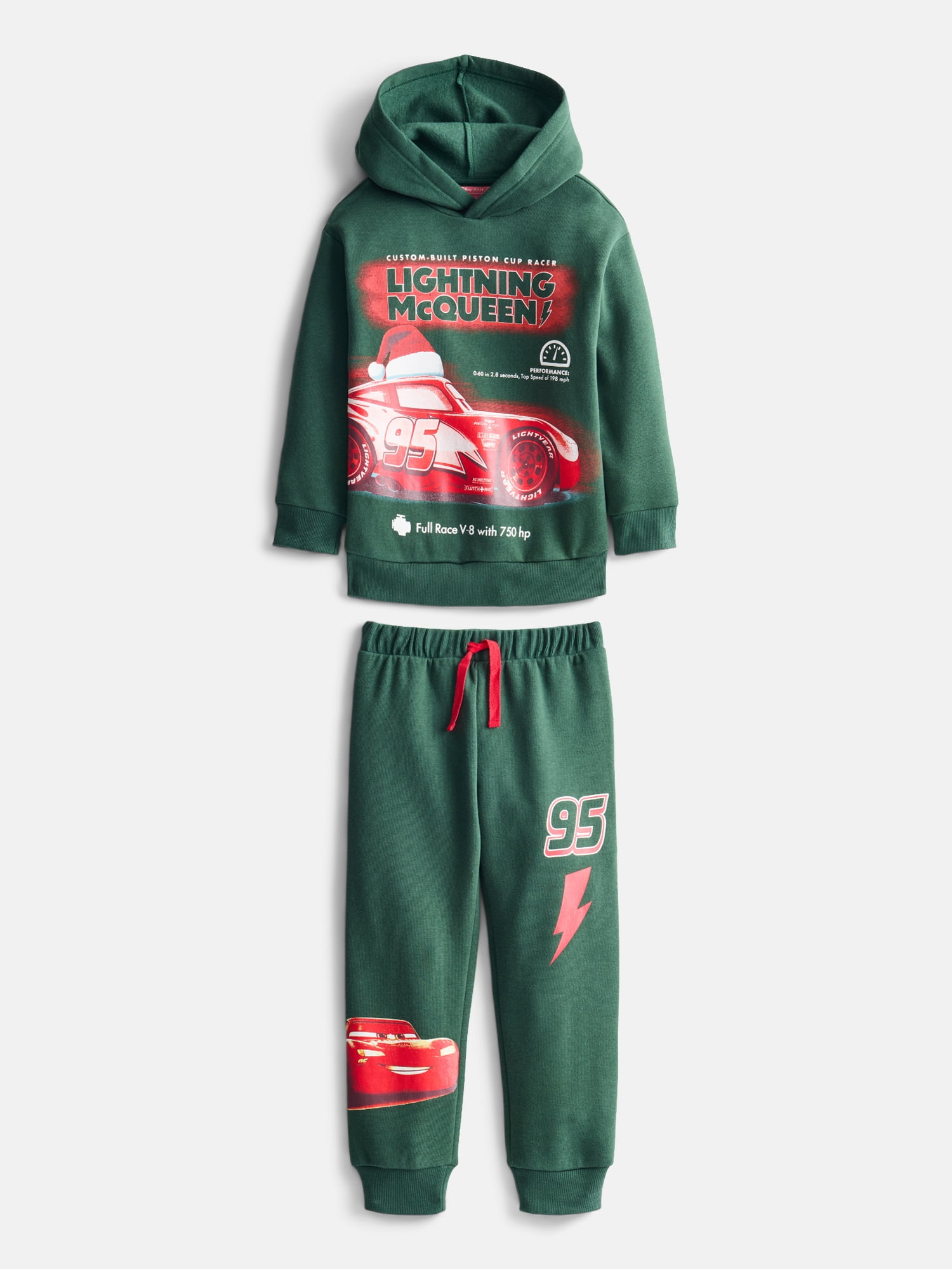 License Cars 2PC Hoodie and Long Pant Set, Sizes 4-16