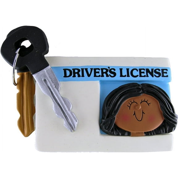 License Female African-American Personalized Christmas Ornament DO-IT-YOURSELF