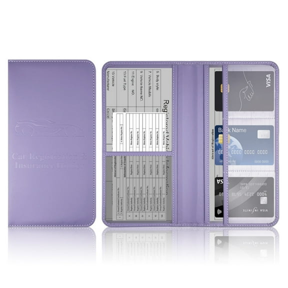 License Holder Leather License Holder Wallet Rfid Blocking Driver Document Case Car Registration Insurance Card Organizer Compact Folio Rfid Wallet