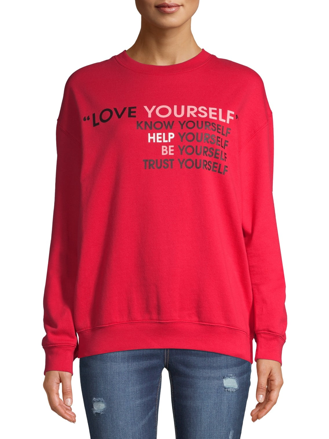 License Juniors? Love Yourself Graphic Sweatshirt 