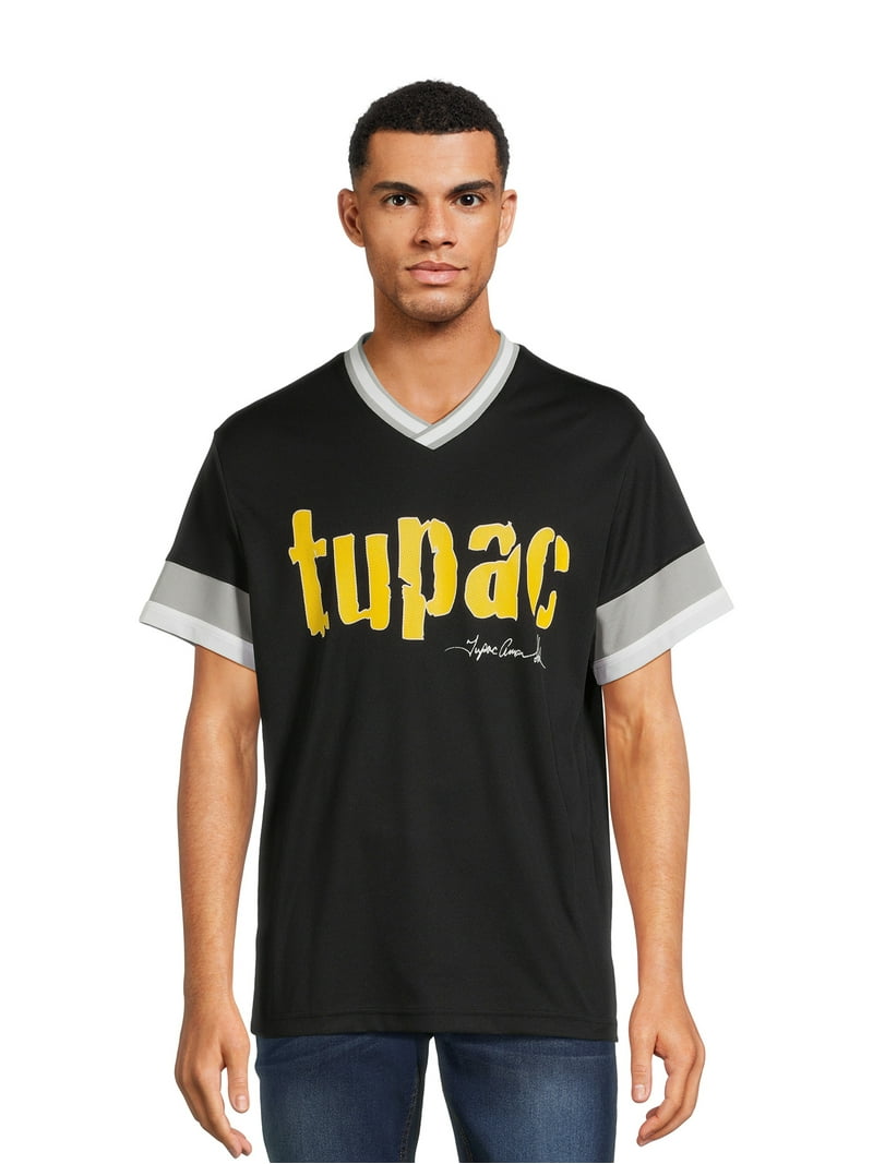 2PAC Tupac baseball シャツ ジャージ ゲームシャツ License Mens and Big Mens Tupac Lic Baseball Jersey Tee with