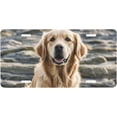 thumbnail image 1 of License Plate 6 x 12 Inch Car Front License Plate Golden Retriever License Plate Cover Aluminum Vanity Tag for Car Decoration Plates Tag with 4 Holes, 1 of 8