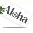 thumbnail image 1 of License Plate, Aloha with Flower Design Decorative Front,Personalized Stainless Steel License Plate Cover For Men Women,12.2" X 6.2", 1 of 6