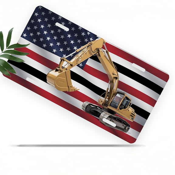 License Plate, American Digger Decorative Front,Personalized Stainless Steel License Plate Cover For Men Women,12.2" X 6.2"
