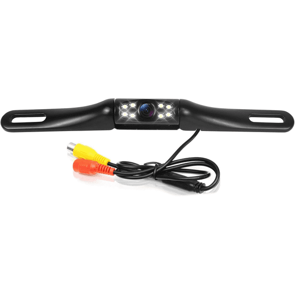 License Plate Backup Camera, AHD 1080P 170 Degree Wide View Angel Night Vision Guide Line On/Off Waterproof Reverse Rear View Camera for Car Truck