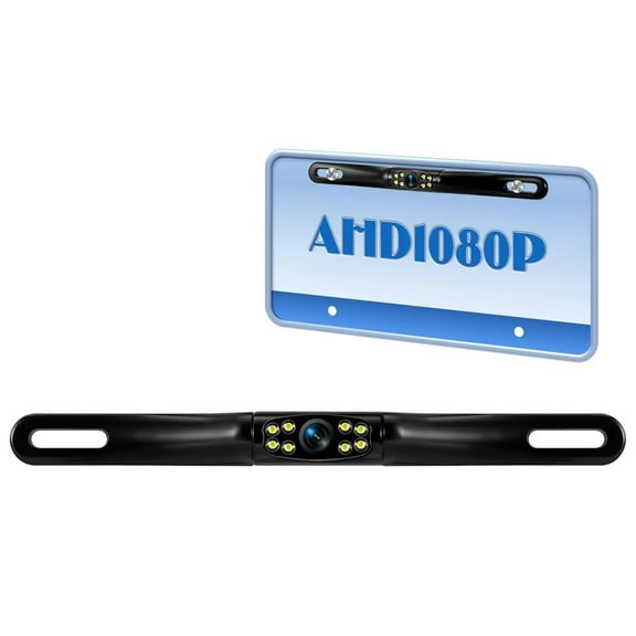 License Plate Backup Camera for Cars Waterproof with 8 LED Lights AHD 1080P Metal 170 Degree
