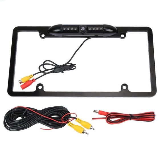 License Plate Backup HD Camera, Rear View Camera 170 Viewing Angle Universal Night Vision Waterproof High Sensitive 7 Bright LED Reversing Car Camera