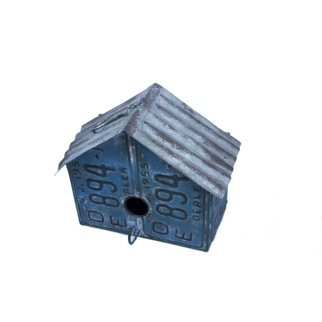 License Plate Bird House with Cleanout Door