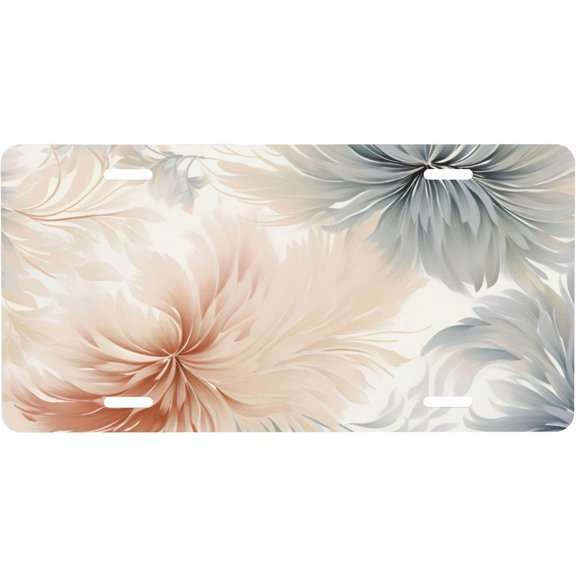 License Plate for Car Designs Stainless Front License Plate Cover Waterproof Rust-Free Metal Aluminum Fit Truck SUV Rv Car 6 X 12 Decorative Abstract Watercolor Floral Accessories for Women Men