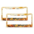 thumbnail image 1 of License Plate Cover Birds Pumpkin And Fall Leaves License Plate Frame License Plate Shield Frame 2 Pcs Set Welcome Halloween Thanksgiving Quality Aluminum Metal License Plate Frame 12.3" X 6.3", 1 of 6