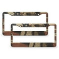 thumbnail image 1 of License Plate Cover Brown Bear with American Flag Car License Plate Frame 2 Pieces American Flag Stars Metal License Plate Frame Funny Cute for USA Canada Vehicles 6x12in, 1 of 6