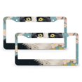 thumbnail image 1 of License Plate Cover Cat with Flowers Car Front License Plate Frame 2 Pieces Abstract Black Cat Quality Aluminum License Plate Frame for Us Standard Vehicles, 1 of 6