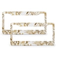 thumbnail image 1 of License Plate Cover Gold with White Floral Wreath Car Tags Frames Holder 2 Pcs Set Tropical Plants Watercolor Flowers Quality Aluminum Metal License Plate Frames for US And CA, 1 of 6