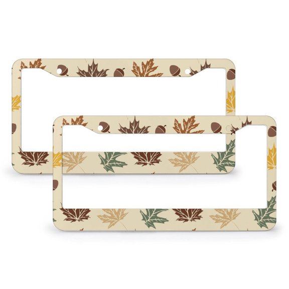 License Plate Cover Leaves License Plate Cover License Plate Novelty License Plate Frame 2 Pack Abstract Modern Metal License Plate Frames for US Standard Vehicles for Women Men