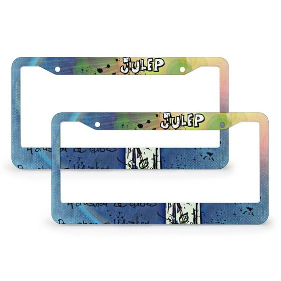 License Plate Cover Mint Julep Personalized License Plate Frame 2 Pack Ice Tea Cocktail Ingredients Metal License Plate Frames for US Standard Vehicles for Women Men