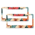 thumbnail image 1 of License Plate Cover Tropical Flower Retro Aloha License Plate Cover License Plate Novelty License Plate Frame 2 Pieces Watercolor Tropical Floral Aluminum Metal License Plate Frames for Women Men, 1 of 6