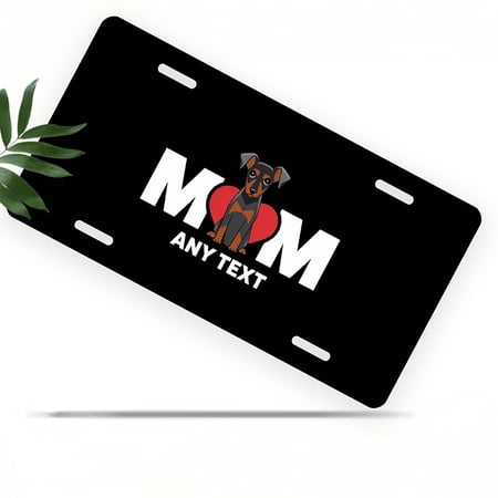 License Plate, Dog Mom Logo Decorative Front,Personalized Stainless Steel License Plate Cover For Men Women,12.2" X 6.2"