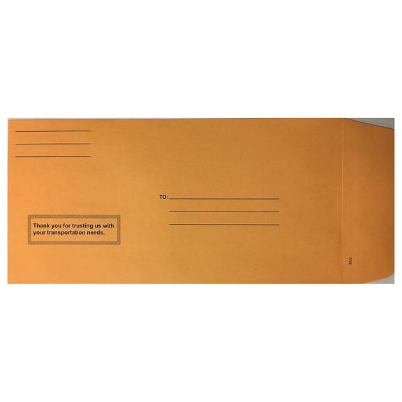 License Plate Envelopes Preprinted Self Seal 100 Quantity (T3SL)