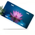 thumbnail image 1 of License Plate, Floating Lotus Decorative Front,Personalized Stainless Steel License Plate Cover For Men Women,12.2" X 6.2", 1 of 6