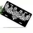 thumbnail image 1 of License Plate, Floral Wing Design Decorative Front,Personalized Stainless Steel License Plate Cover For Men Women,12.2" X 6.2", 1 of 6
