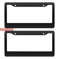 License Plate Frame 2PC Sleek Black Auto License Plate Holders with Screws and Caps 6.3x12.2inch(16x31cm)