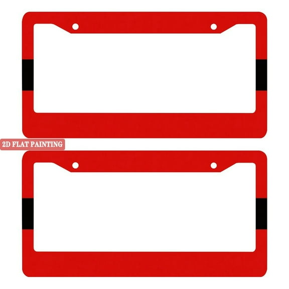 License Plate Frame 2PC Stylish Red & Black Car License Plate Holders with Screws & Caps 6.3x12.2inch(16x31cm)