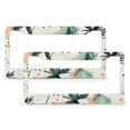 thumbnail image 1 of License Plate Frame Abstract Leaves And Palm Trees Auto Decorative Frames Cars Protector Cover Holder 2 Pack Boho Summer Botanical Quality Aluminum Metal License Plate Cover for Us Standard Vehicles, 1 of 6