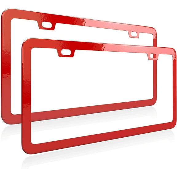 License Plate Frame,Chrome License Plate Frames, Universal Car License Plate Covers. Rust-Proof, Weather-Proof Silver Stainless Steel License Plate Holder 2PCS