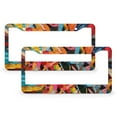 thumbnail image 1 of License Plate Frame Colorful Quilt Strips License Plate Cover License Plate Novelty License Plate Frame 2 Pieces Modern Accent Stainless Aluminum License Plate Frames for Men/Women 12.2 X 6.3 inch, 1 of 6