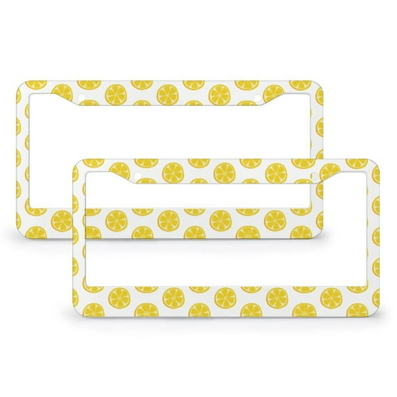 License Plate Frame Fruit Lemon Licenses Plates Frames Front Licenses Plate Covers Car Tag Frame 2 Pack Lemon Fruit Yellow Summer Aluminum Metal License Plate Cover for Women Men US Vehicles Standard