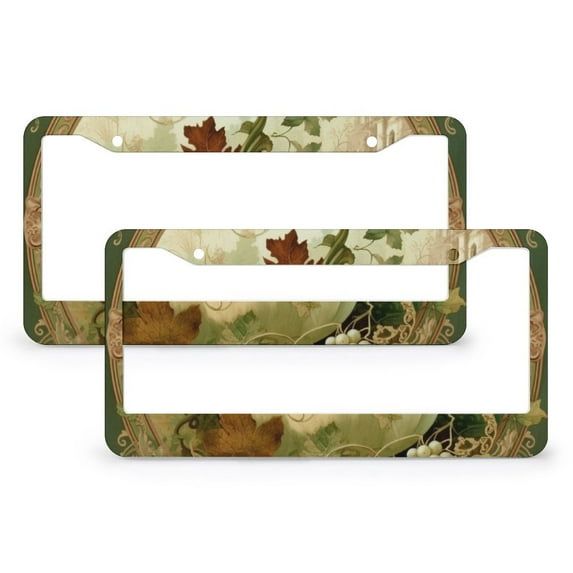 License Plate Frame Happy Fall Harvest Pumpkin License Plate Cover License Plate Novelty License Plate Frame 2 Pieces Welcome Halloween Thanksgiving Metal License Plate Frames for Women Men