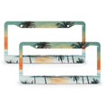thumbnail image 1 of License Plate Frame Palm Trees Car License Plate Frame 2 Pack Coconut Palm Tree Nature Paradise Plants Aluminum Metal License Plate Cover for Us Standard Vehicles, 1 of 6