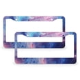 thumbnail image 1 of License Plate Frame Round Galaxy Glow Cosmic Blue Purple And Pink Marble License Plate Cover Front Plates Frames Car Tag Frame 2 Pieces Starry Sky Space And Galaxy Aluminum License Plate Cover, 1 of 6