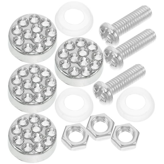 Metal License Plate Frame Screws and Mounting Clips Kit for Car Accessories Secure Installation