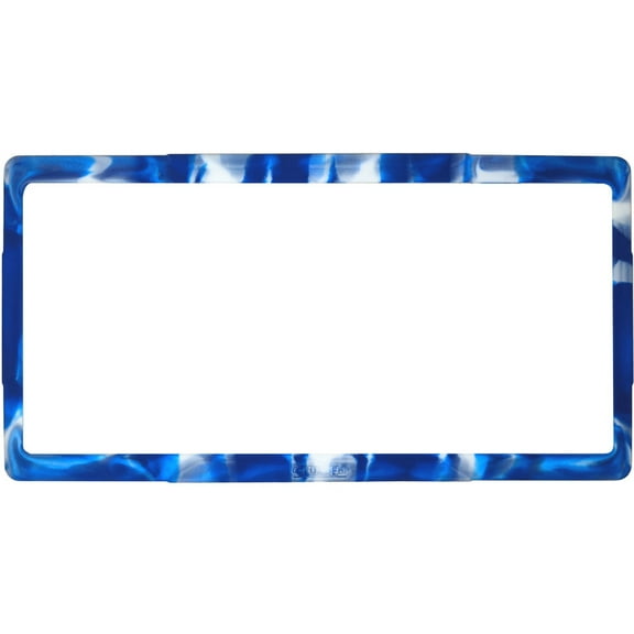 License Plate Frame - Silicone, Blue/White