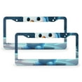 thumbnail image 1 of License Plate Frame Snowman In Blue Hat Personalized License Plate Frame 2 Pcs Set Christmas Aluminum Metal License Plate Cover for Men/Women, 1 of 6