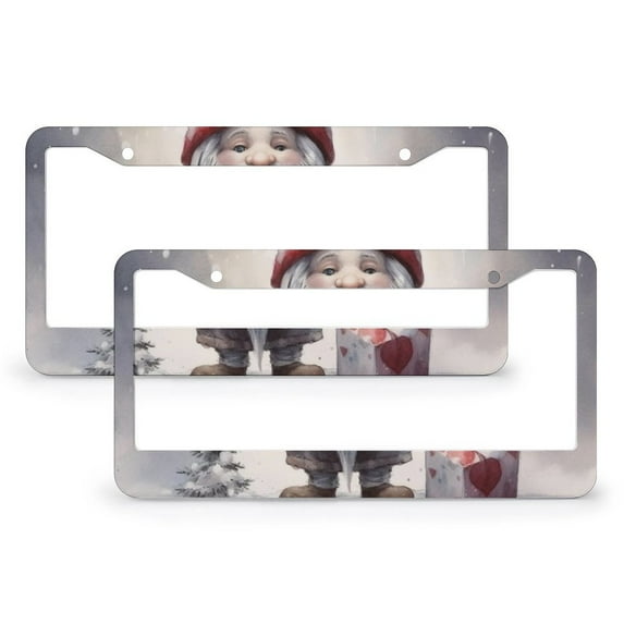 License Plate Frame Valentine's Day Gnome License Plate Cover Front Plates Frames Car Tag Frame 2 Pieces Valentine Decorations Quality Aluminum Metal License Plate Frames Car Accessories
