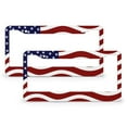 thumbnail image 1 of License Plate Frame Vintage USA Flag Patriotic American Flag License Plate Cover License Plate Novelty License Plate Frame 2 Pcs Set 4th of July Stainless Aluminum License Plate Frames for Women, 1 of 6