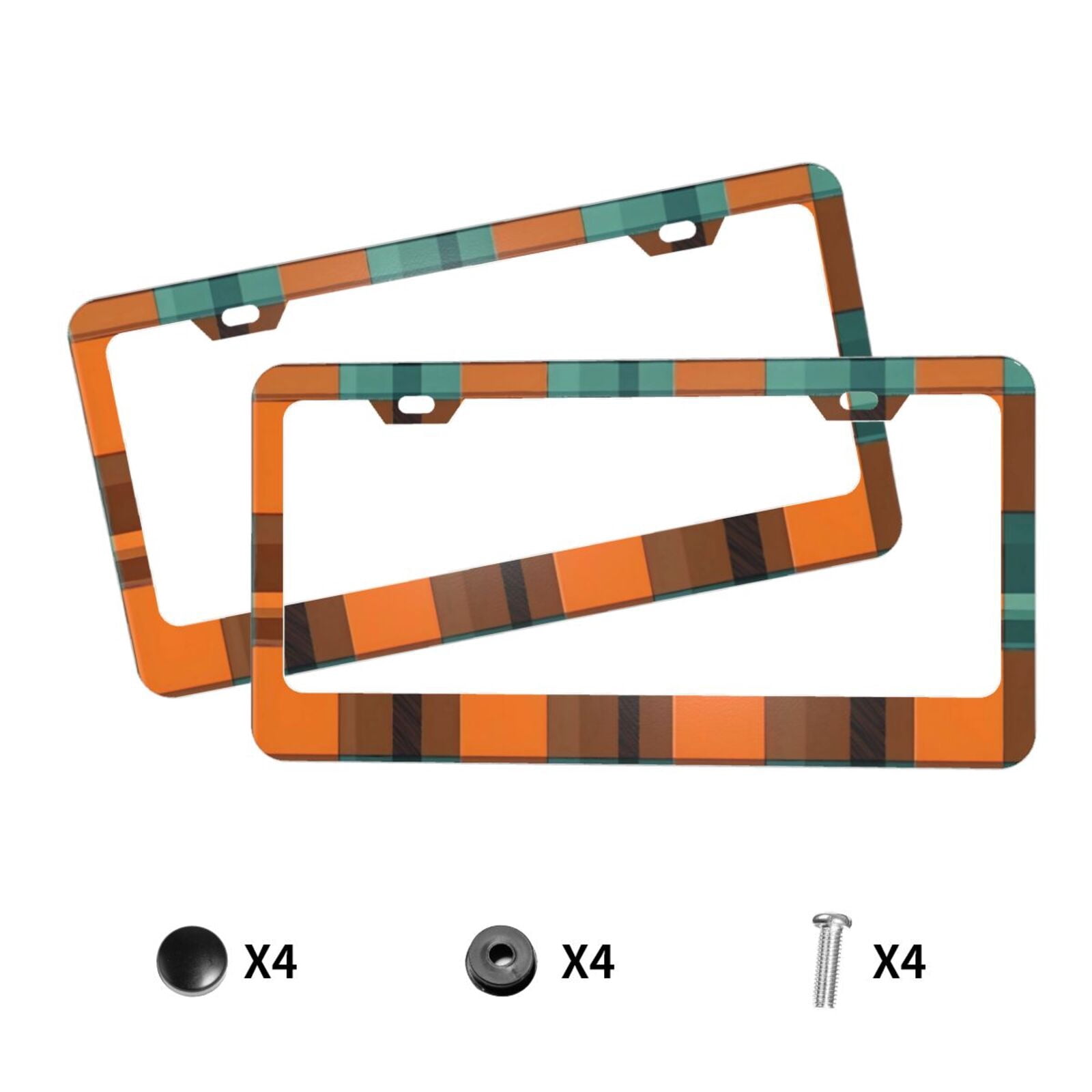 License Plate Frame With Screw Caps 2 Pack Car Plate Frame Front And ...