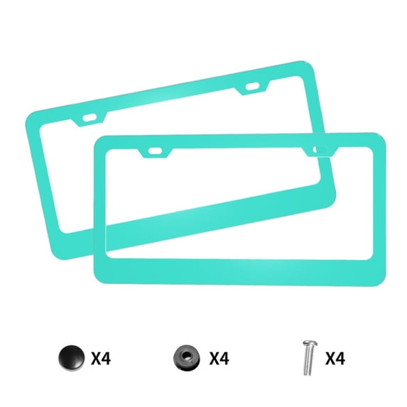 License Plate Frame With Screw Caps 2 Pack Car Plate Frame Front And Rear Rust-Proof Universal Car Tag Holder Teal