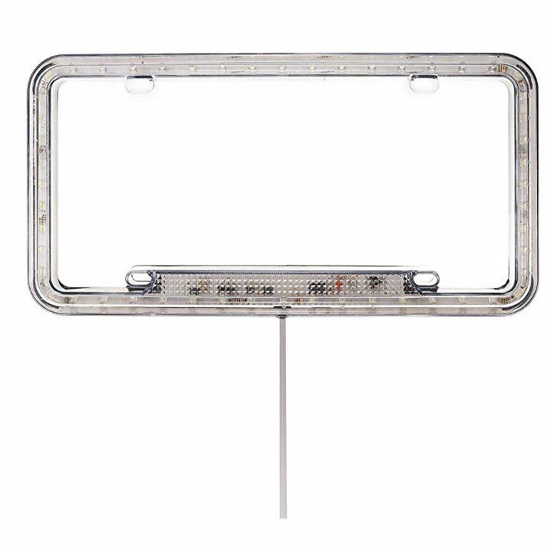 License Plate Frame with LED Light License Bracket Car License Tag