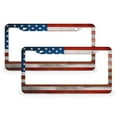 thumbnail image 1 of License Plate Frames American Military Soldiers License Plate Frame License Plate Shield Frame 2 Pcs Set 4th of July Independence Day Metal License Plate Cover for Women Men US Vehicles Standard, 1 of 6