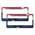 thumbnail image 1 of License Plate Frames Colorful Bold Retro Abstract Christmas Landscape Car Front License Plate Frame 2 PCS Hello Winter Holiday Quality Aluminum License Plate Frame Fits All Car, 1 of 6