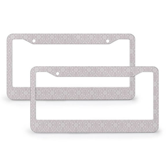 License Plate Frames Damask Floral Personalized License Plate Frame 2 Pcs Set Fashioned Abstract Vintage Aluminum Metal License Plate Frame Funny Cute for USA Canada Vehicles