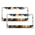 thumbnail image 1 of License Plate Frames Dark Blue And White Watercolor Pumpkins Car Tags Frames Holder 2 Pieces Seasonal Fall Harvest Stainless Aluminum License Plate Frame for US Standard Vehicles for Women Men, 1 of 6