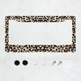 thumbnail image 1 of License Plate Frames Leopard Print Fun License Plate Frame Protector Cute Cheetah Texture Aluminum Metal Car Accessory 1 Pack with Screw Covers Set, 1 of 7