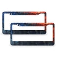 thumbnail image 1 of License Plate Frames Oil Painting American Flag with Forest Auto Decorative Frames Cars Protector Cover Holder 2 Pcs Set USA Patriotic Independence Memorial Day License Plate Frame, 1 of 6