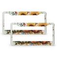 thumbnail image 1 of License Plate Frames Be Thankful Flowers Fall Pumpkin Car License Plate Frame 2 Pcs Set Pumpkin Sunflower Leaves Stainless Aluminum License Plate Frame for Men/Women 12.3" X 6.3", 1 of 6