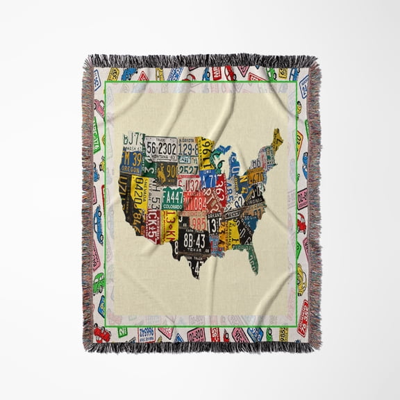 License Plate Game, Woven Blanket